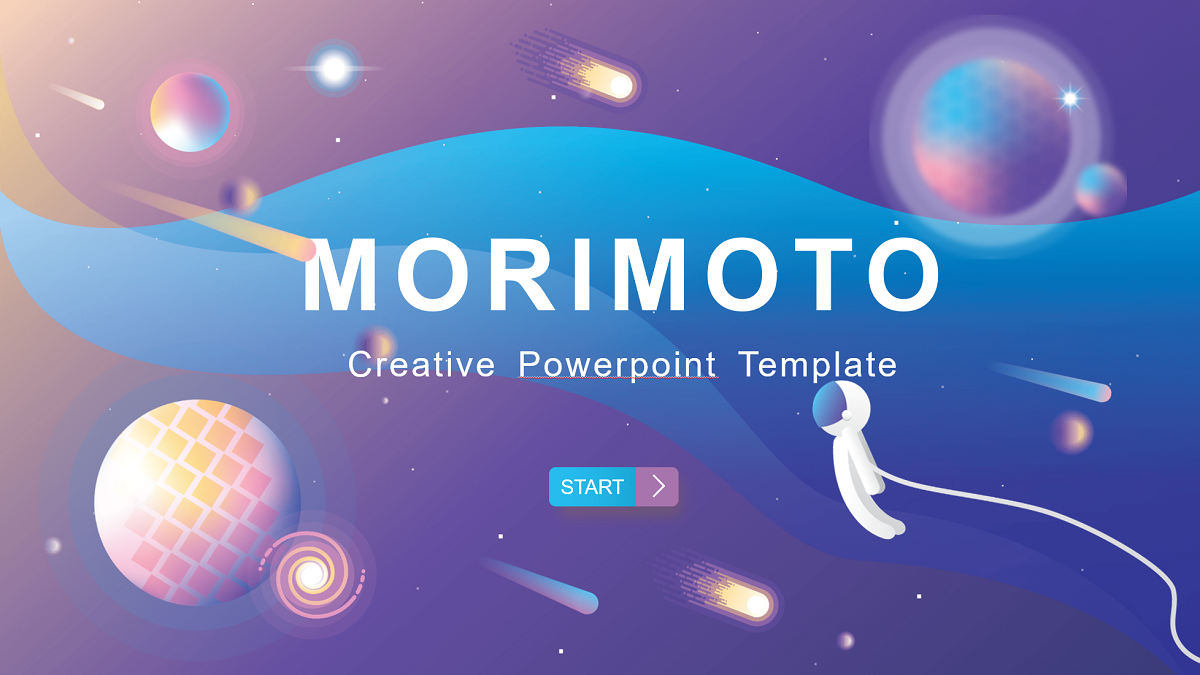 Purple space-themed PowerPoint template