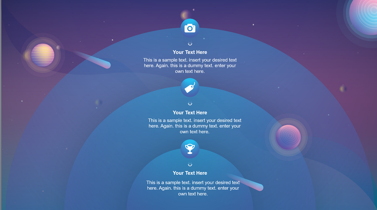 Purple space-themed PowerPoint template