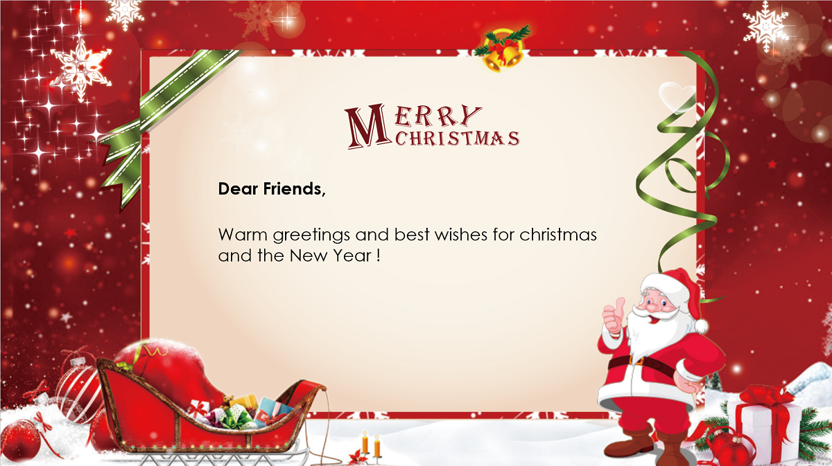 Christmas PPT template mainly in red and blue