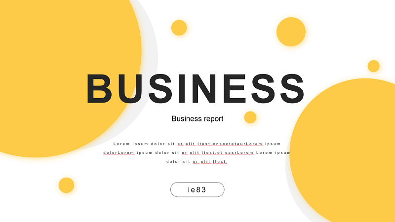 Minimalist Yellow Dot Business Report PowerPoint Template