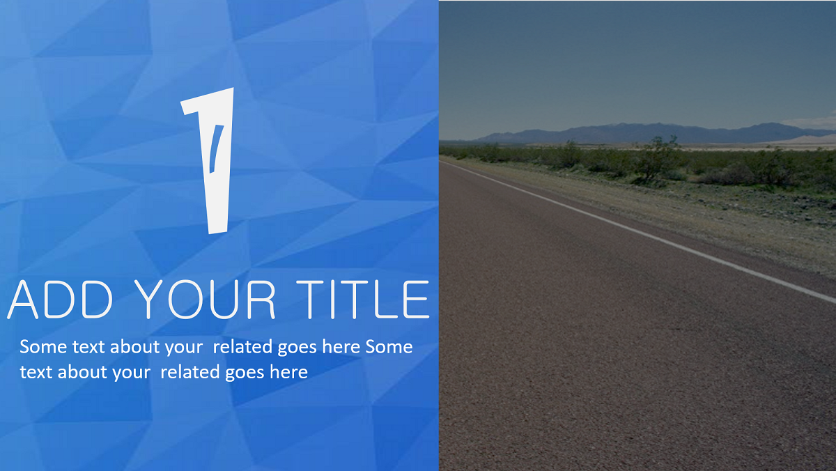 Business presentation template with a desert highway background